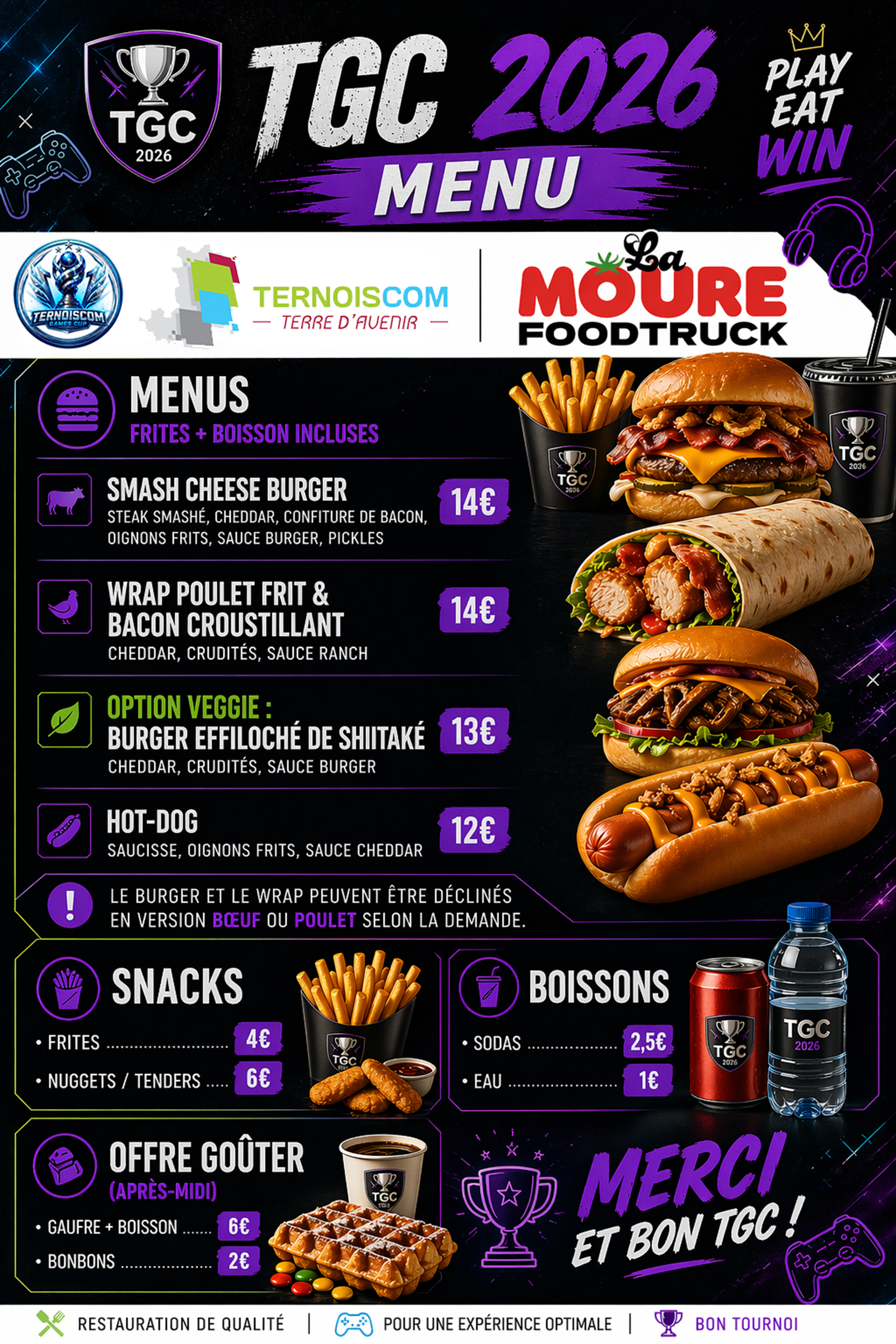 Menu Buvette TGC